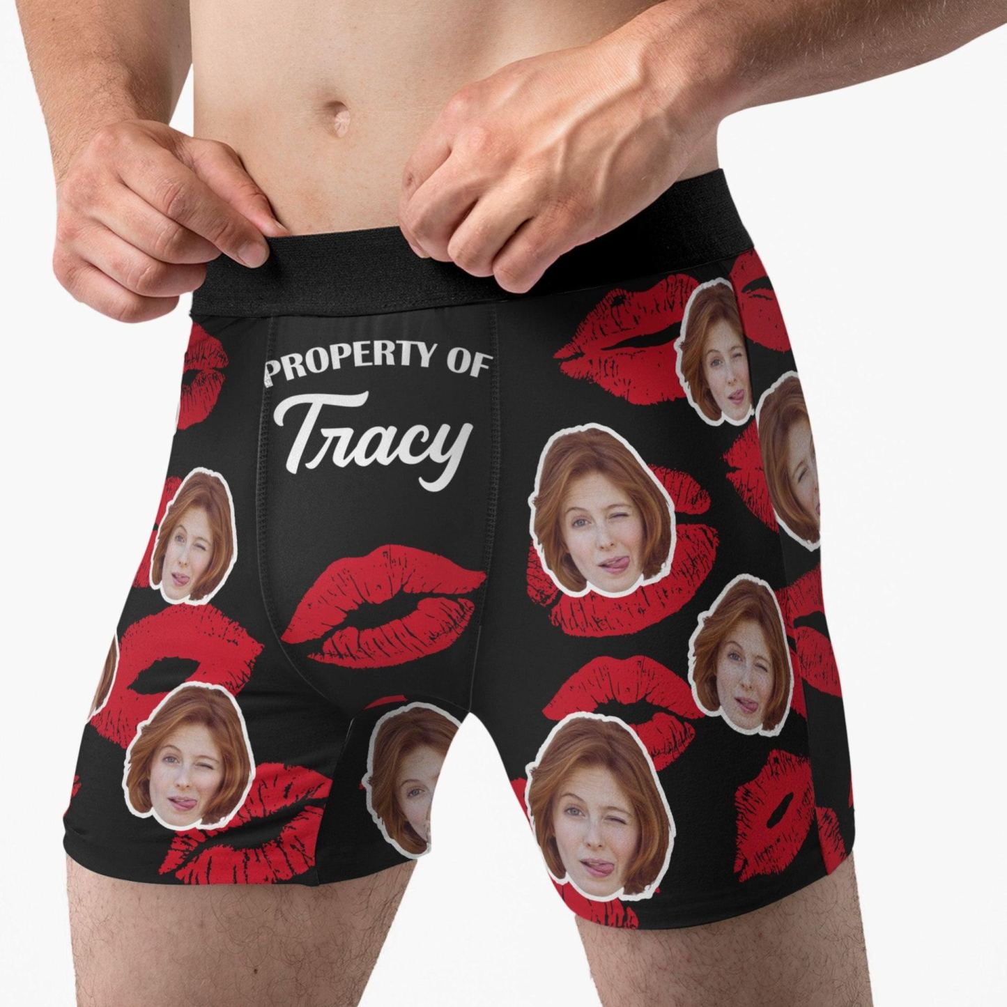 Property Of Wife, Girlfriend Valentine's Day Anniversary Gift For Husband, Boyfriend- Personalized Photo Men's Boxer Brief - MyFaceSocksUK