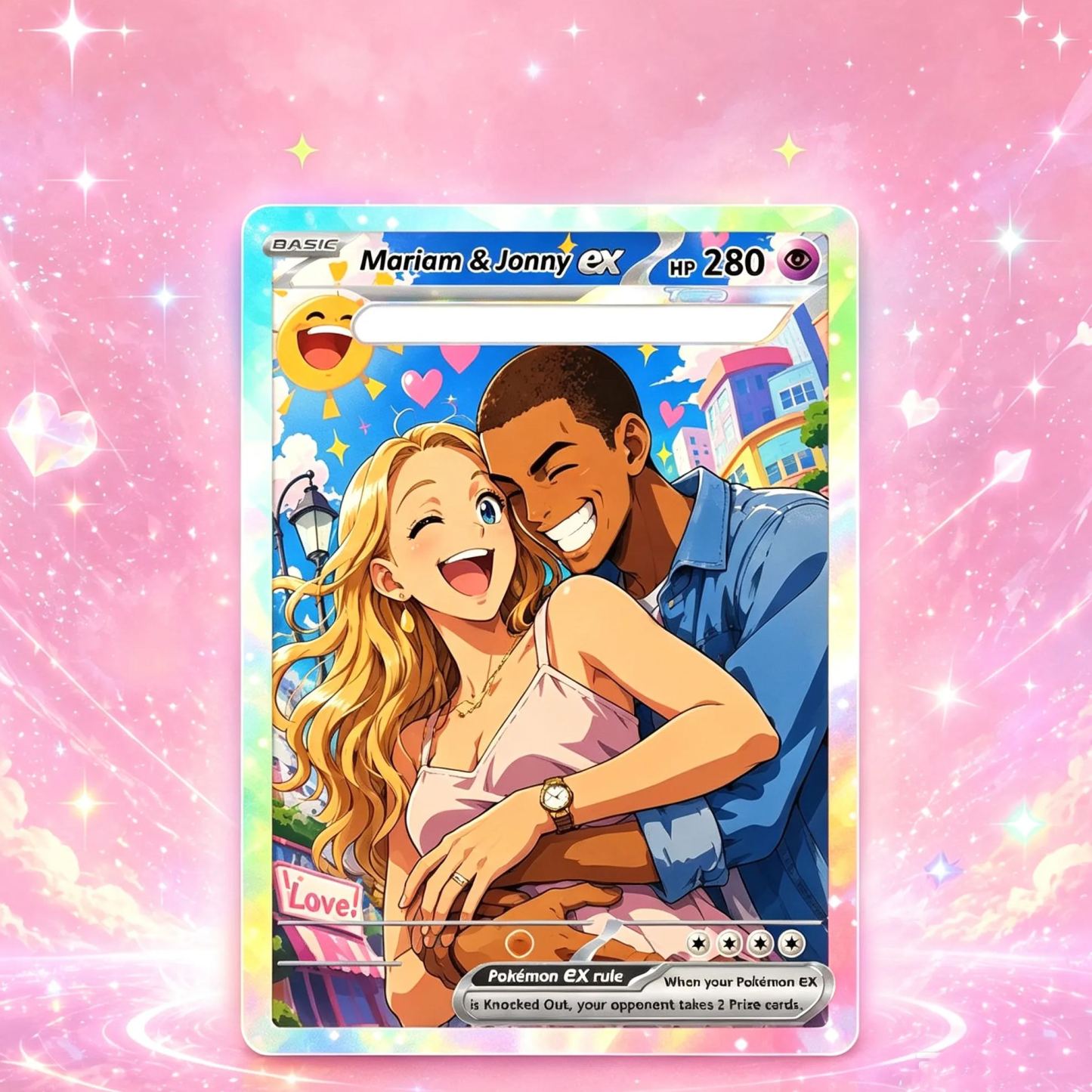 Custom Poke Cards with Anime Picture, Personalized Poke Cards Animated Style Gifts for Him and Her