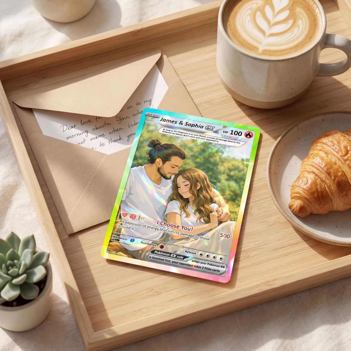 Custom Poke Cards with Anime Picture, Personalized Poke Cards Animated Style Gifts for Him and Her