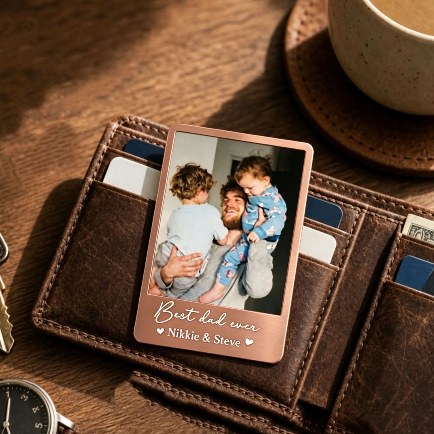 Photo Wallet Card for Dad, Father’s Day Gift, Personalized Sentimental Keepsake, Daddy Memory Card - MyFaceSocksUK