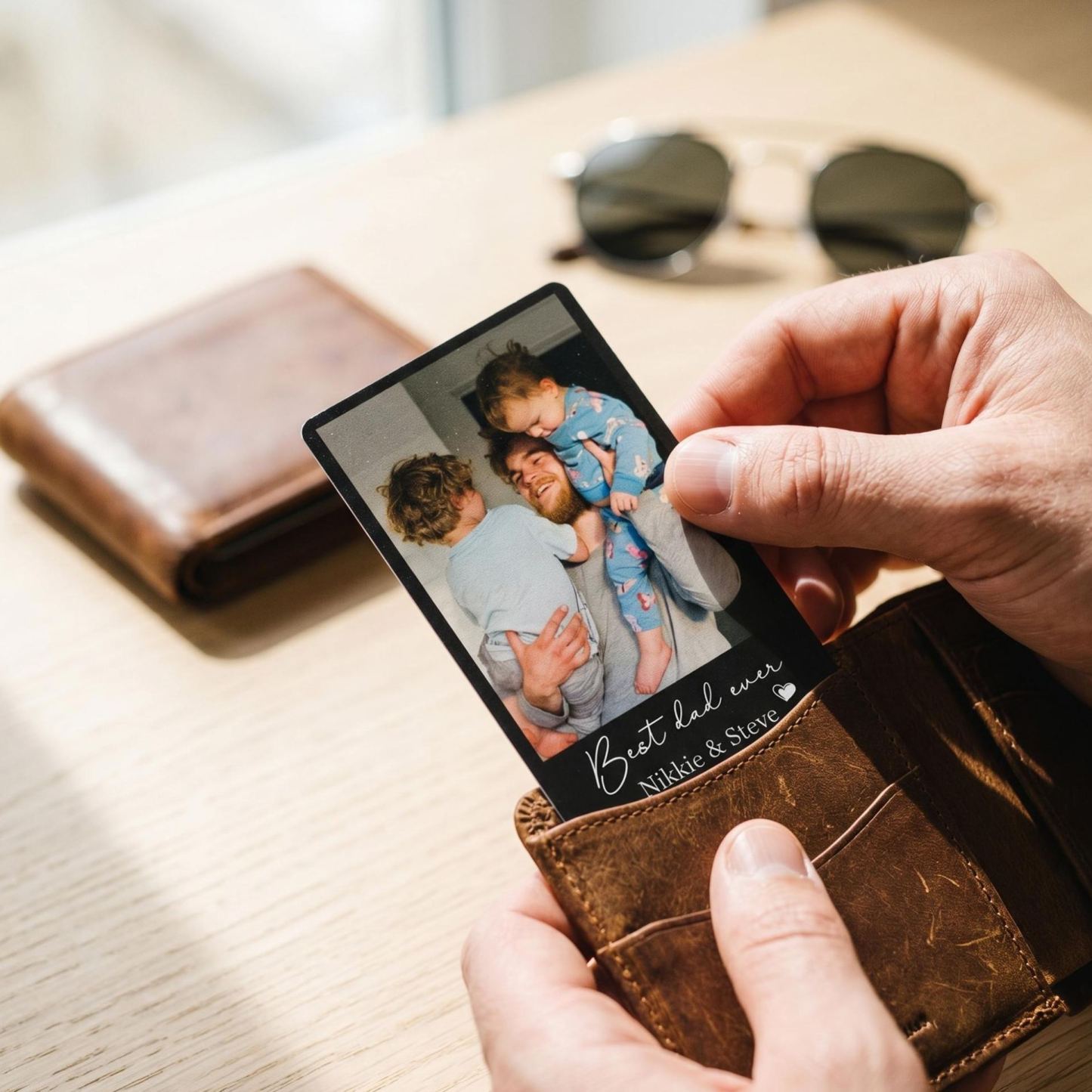 Photo Wallet Card for Dad, Father’s Day Gift, Personalized Sentimental Keepsake, Daddy Memory Card - MyFaceSocksUK