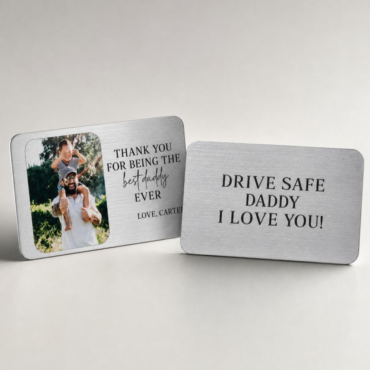 Metal Wallet Card for Dad, Photo Wallet Card, Father's Day Gift from Kids, Custom Wallet Insert, Personalized Gift for Dad - MyFaceSocksUK