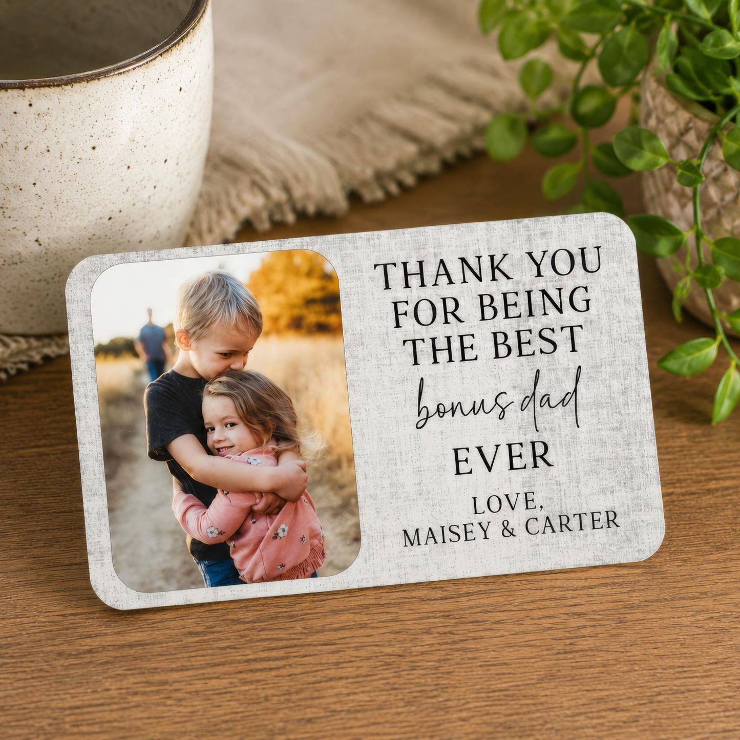 Metal Wallet Card for Dad, Photo Wallet Card, Father's Day Gift from Kids, Custom Wallet Insert, Personalized Gift for Dad - MyFaceSocksUK