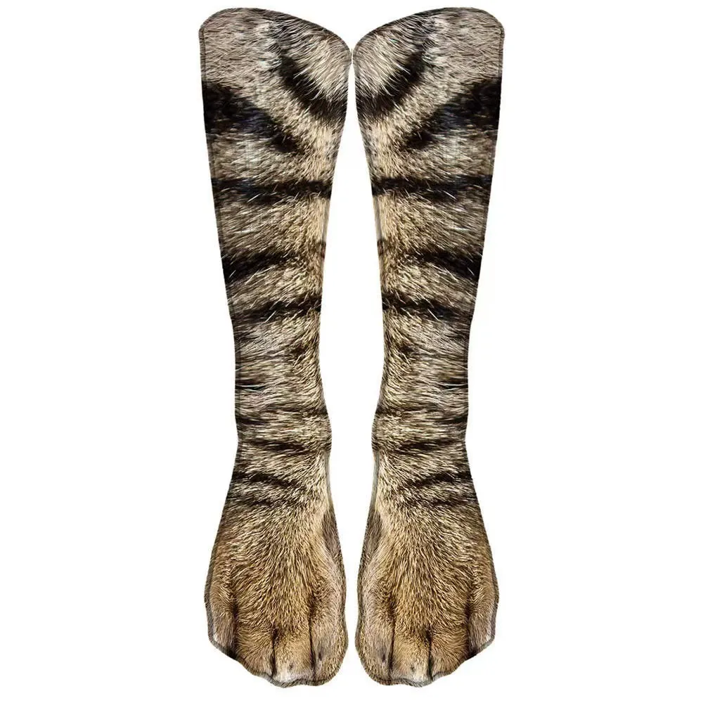 Realistic Animal Paw Print Socks – Lifelike Cat & Dog Claw Effect Novelty Fun Christmas Gift Socks for Pets Lover Kids - MyFaceSocksUK