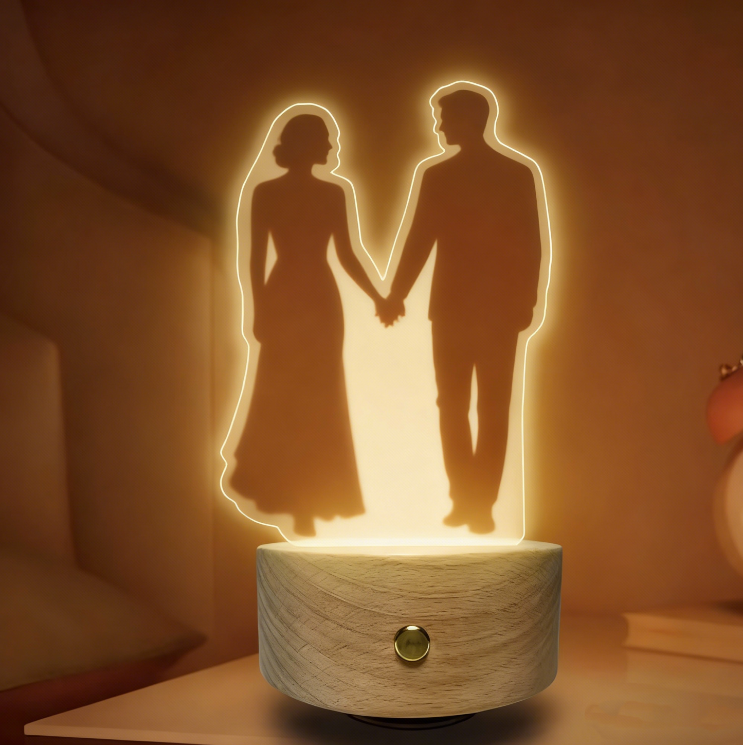 Personalized Gift Photo Cutout Music Box Custom Acrylic Night Light with Picture, Wedding Gift for Couple Valentines Day Anniversary Gift - MyFaceSocksUK