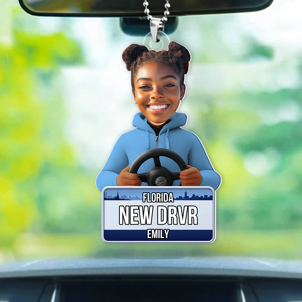 Custom Photo Gifts For New Driver Car Ornament