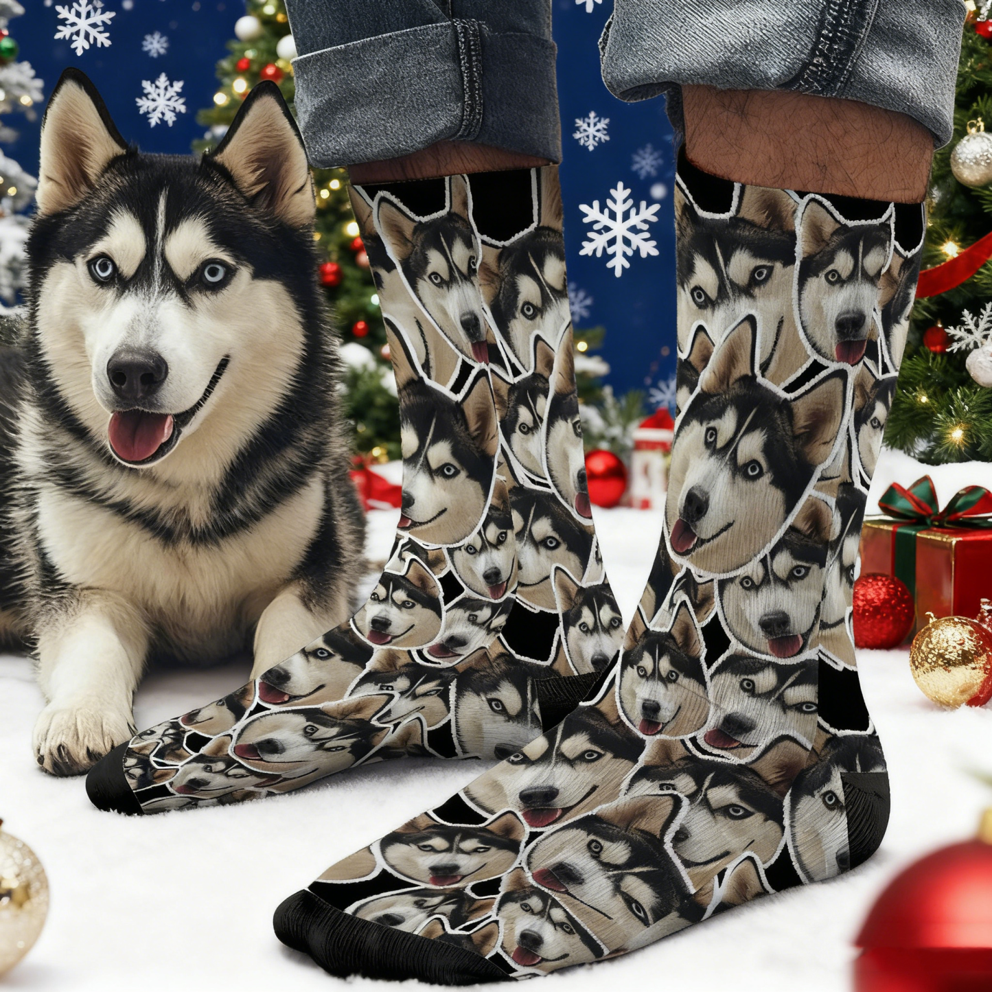 Custom Mush Face Socks Funny Photos Sock Gift for Pet Lover