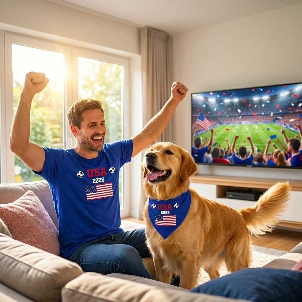 Matching Dog and Owner Country Flag Outfit Set, Custom National Flag Bandana and Tee Shirt, Sports Fan Party Gift for Pet & Owner