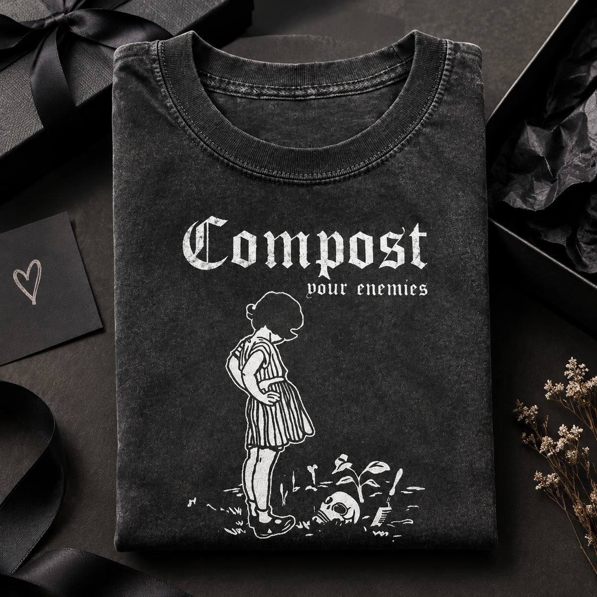 Compost Your Enemies T-Shirt – Funny Gardening Graphic Tee, Dark Humor Plant Lover Shirt, Sarcastic Nature-Inspired Gift for Gardeners - MyFaceSocks