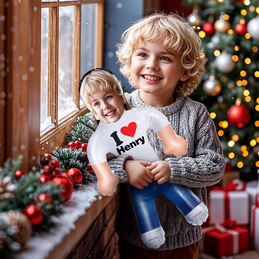 "I lOVE U" Custom Face & Text Air Minime Doll Personalized Blow Up Doll Inflatable Minime Balloon for Couple