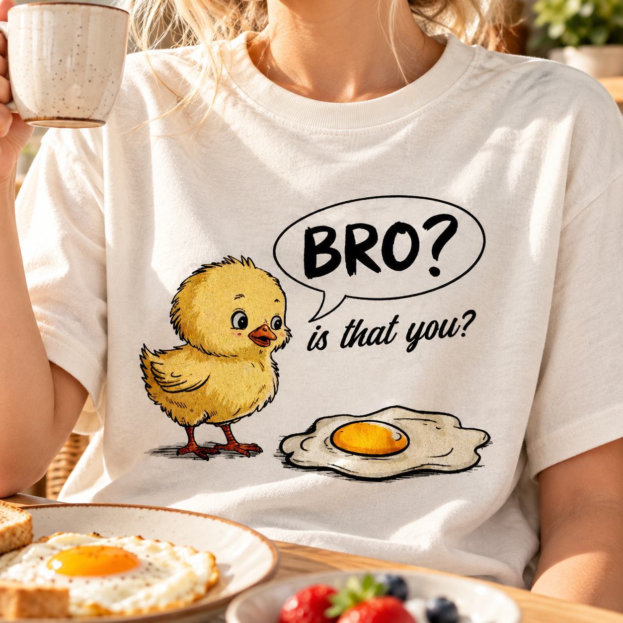 Funny Chick and Egg T-Shirt – Cute Chicken Graphic Tee, Humorous Farm Animal Shirt, Casual Gift for Chicken Lovers, Men and Women - MyFaceSocks