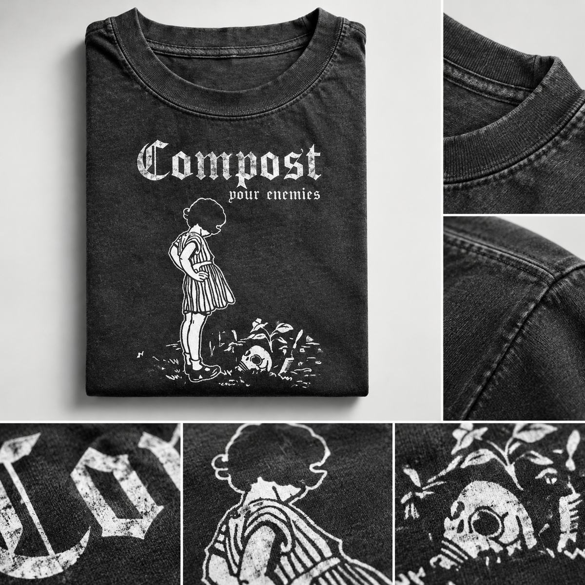 Compost Your Enemies T-Shirt – Funny Gardening Graphic Tee, Dark Humor Plant Lover Shirt, Sarcastic Nature-Inspired Gift for Gardeners - MyFaceSocks