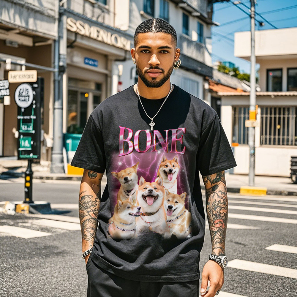 Custom Photo Vintage Tee Personalized Name T-shirt Pet Gifts Dog