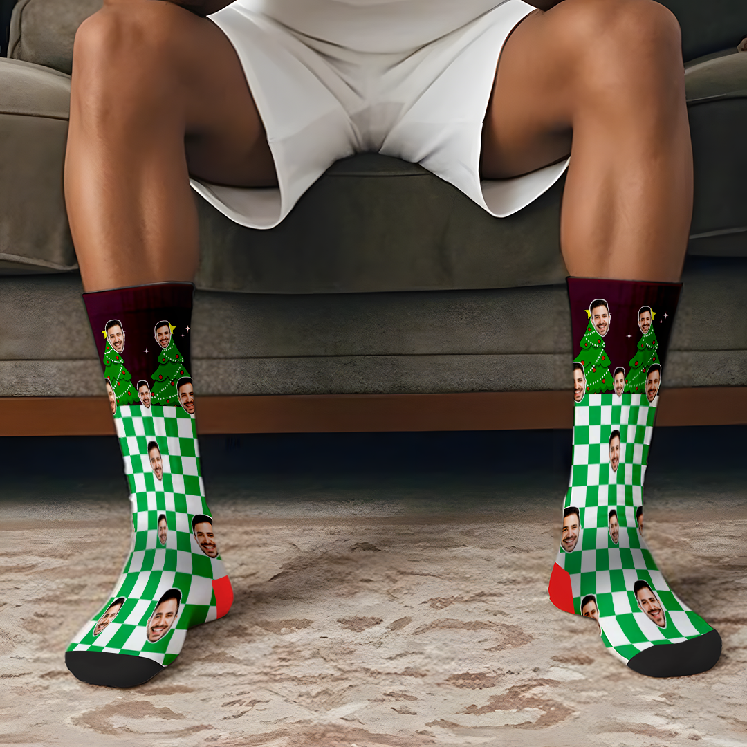 Custom Face Photo Printed Socks Personalized Custom Designs Best Gift Idea for Xmas