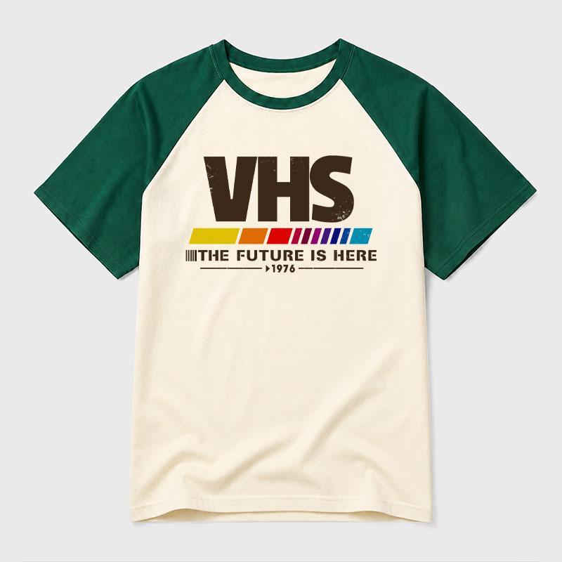 VHS The Future Is Here Geek Retro Raglan T-Shirt - MyFaceSocks
