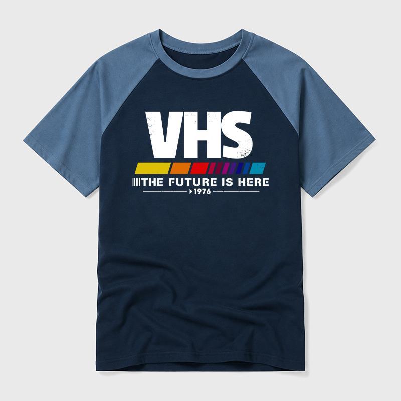 VHS The Future Is Here Geek Retro Raglan T-Shirt - MyFaceSocks