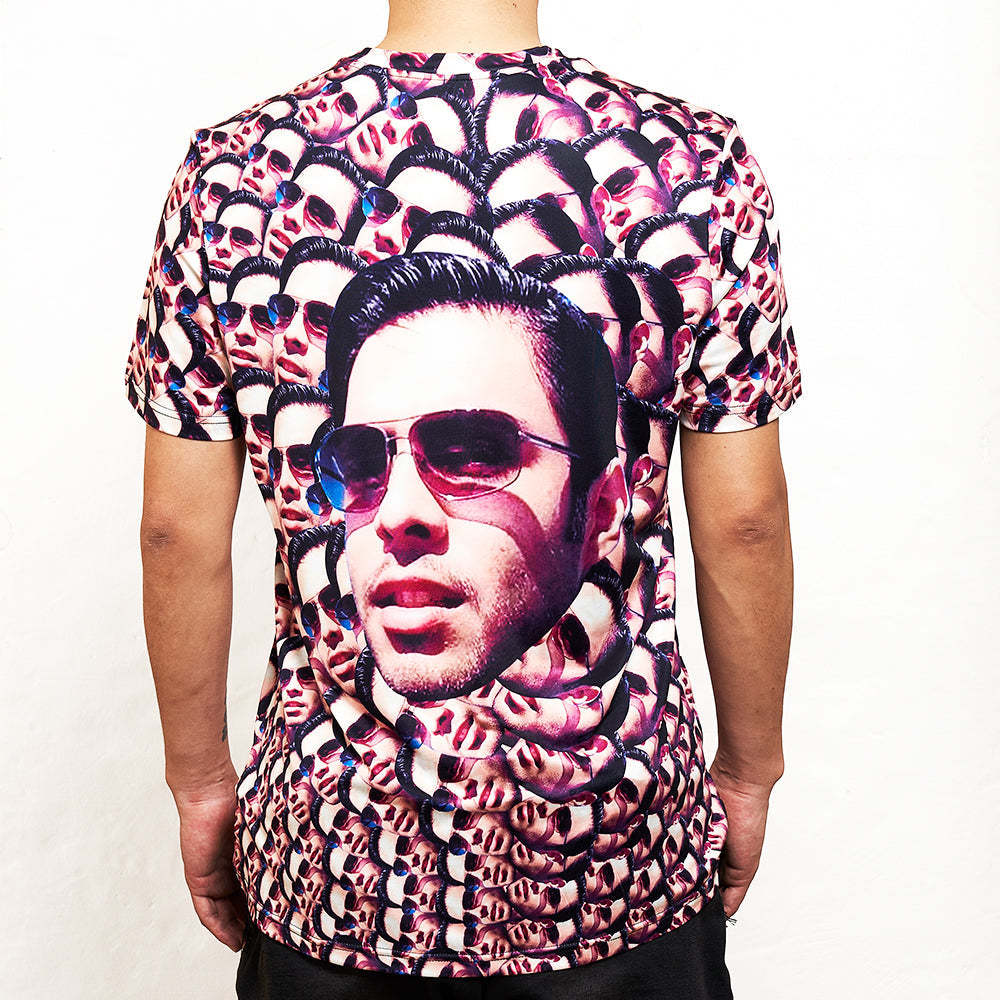 Custom My Face Personalized T-shirt Funny Man Photo All Over Print Tee - MyFaceSocks