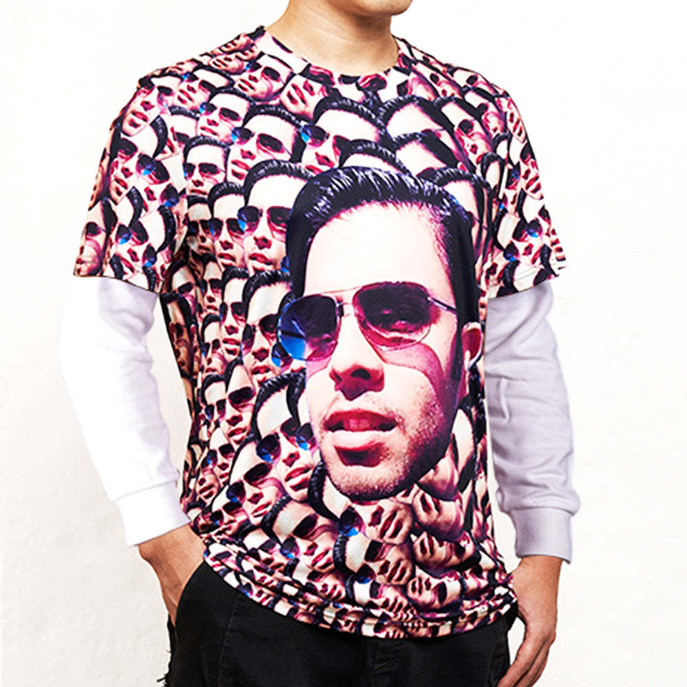 Custom My Face Personalized T-shirt Funny Man Photo All Over Print Tee - MyFaceSocks