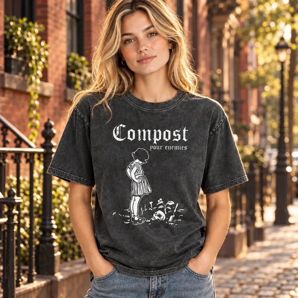 Compost Your Enemies T-Shirt – Funny Gardening Graphic Tee, Dark Humor Plant Lover Shirt, Sarcastic Nature-Inspired Gift for Gardeners - MyFaceSocks