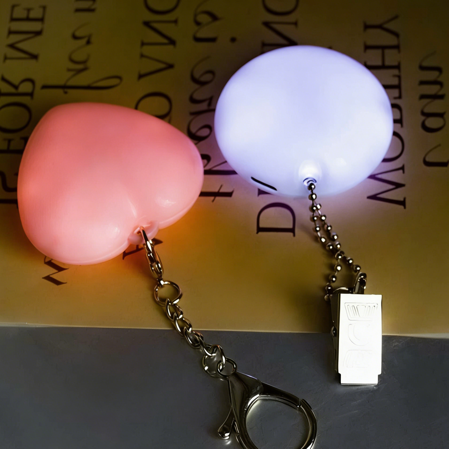 Cute Cat Paw Light Keychain Rechargeable Mini Bag Charm with Double Chain White Cat Paw Design - MyFaceSocks
