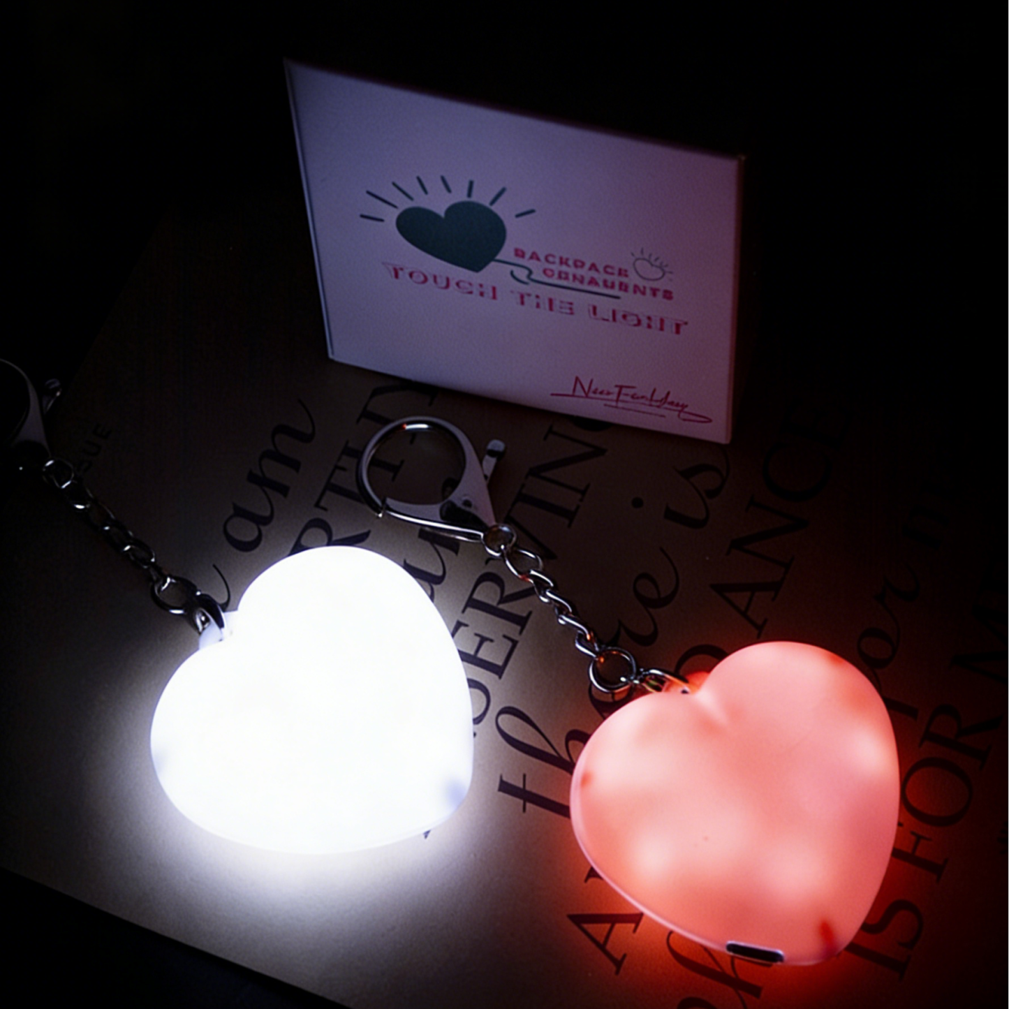 Cute Cat Paw Light Keychain Rechargeable Mini Bag Charm with Double Chain White Cat Paw Design - MyFaceSocks