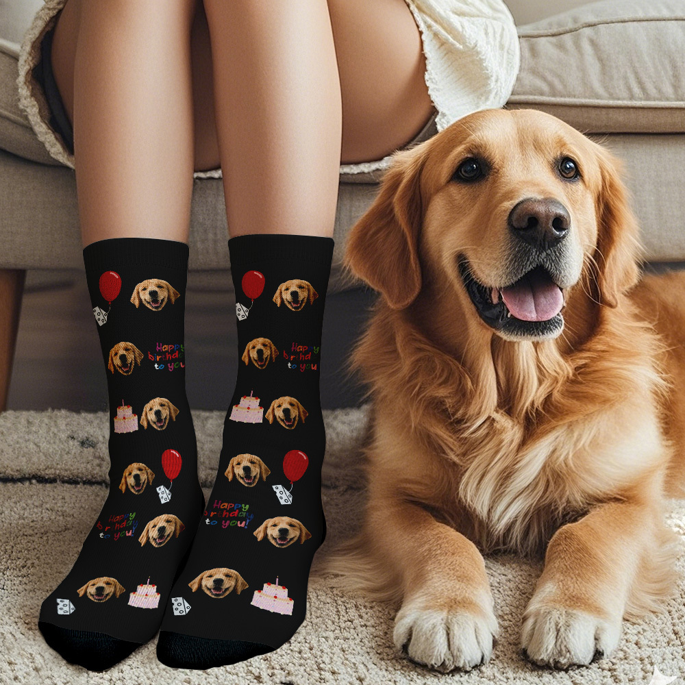 Custom Face Socks Multi-face Breathable Add Pictures Colorful Photo Socks I Love You Socks Gift