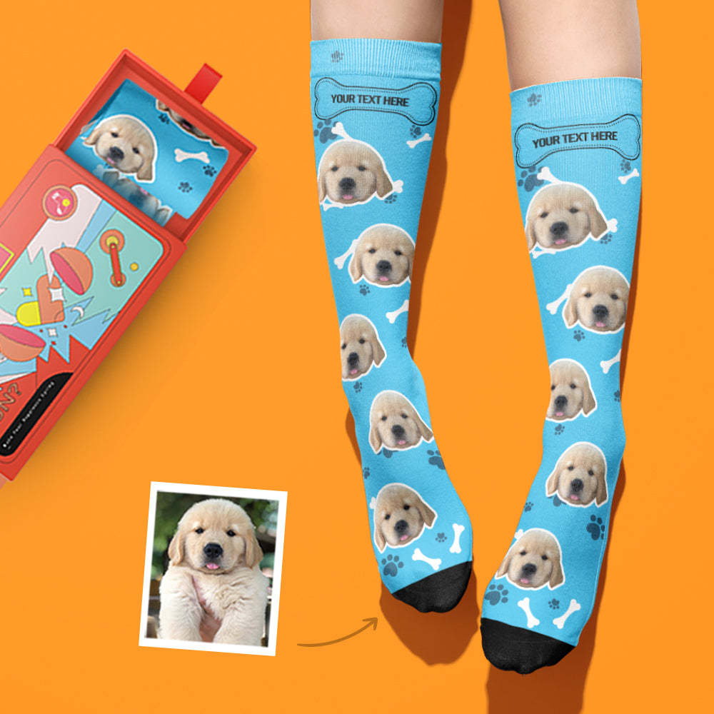 Christmas Gift Ideas, Custom Face Socks Add Pictures and Name - Dog