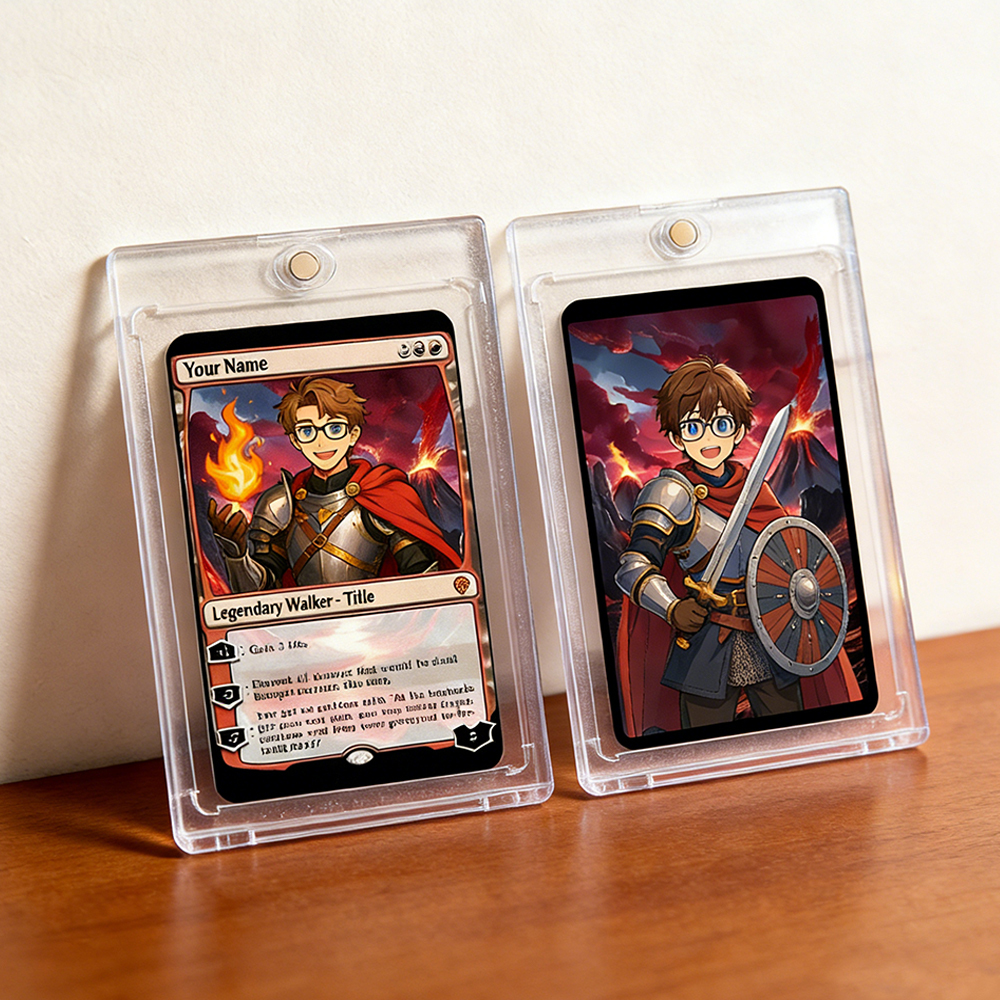 Custom MTG Style Walker Card Personalized Magic Style Christmas Gift Funny Cartoon Christmas Gift for Him or Her