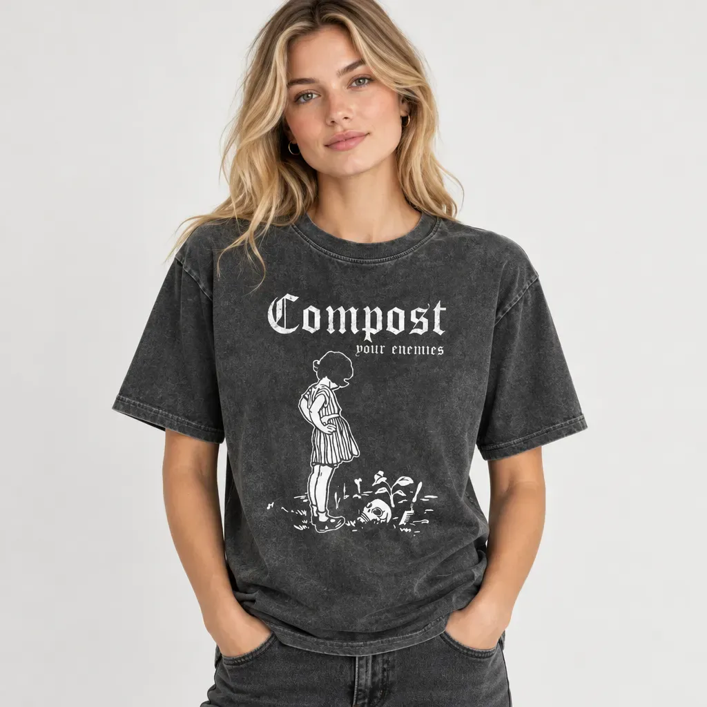 Compost Your Enemies T-Shirt – Funny Gardening Graphic Tee, Dark Humor Plant Lover Shirt, Sarcastic Nature-Inspired Gift for Gardeners - MyFaceSocks