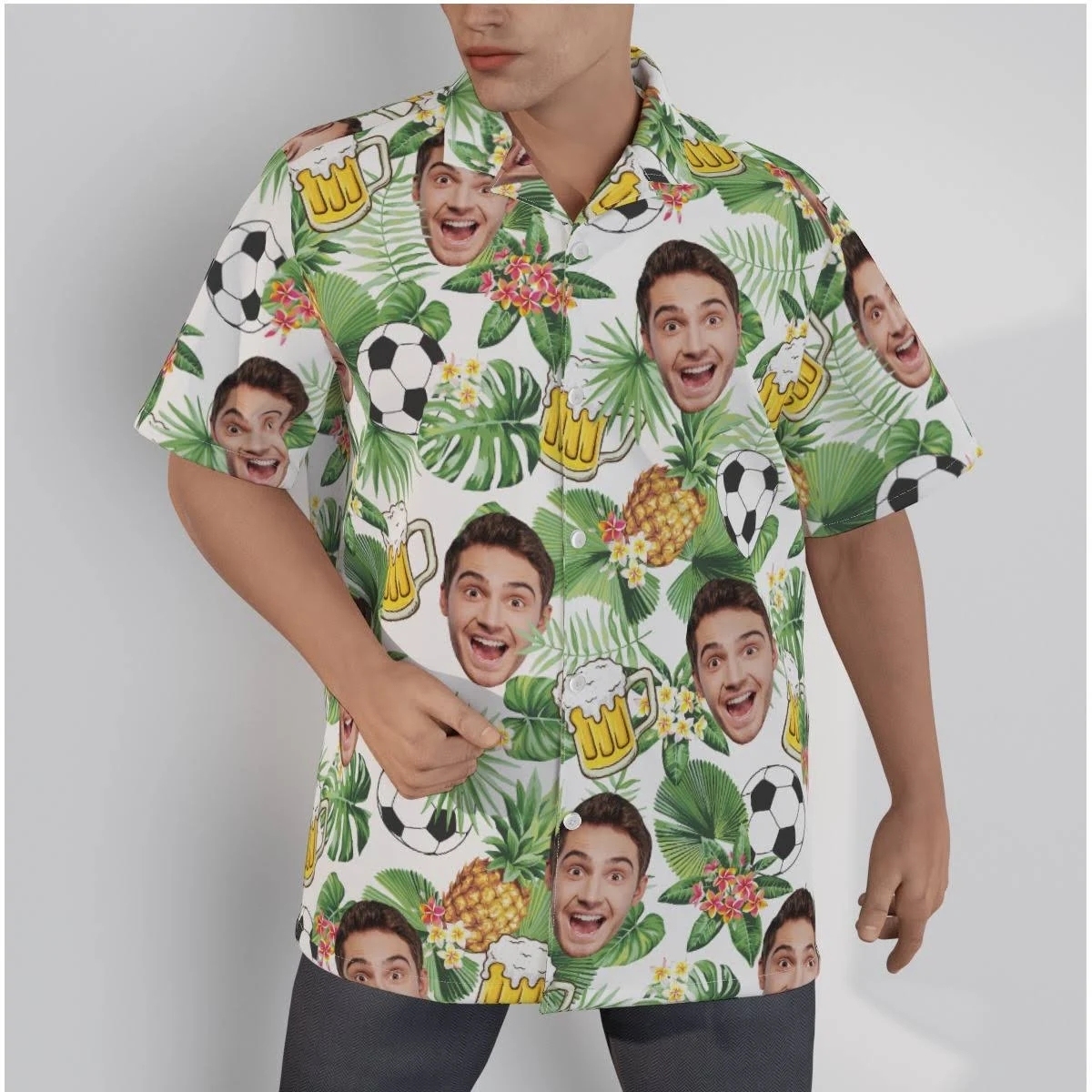 Custom Face Hawaiian Shirt World Cup Football Aloha Shirt Fans Gift