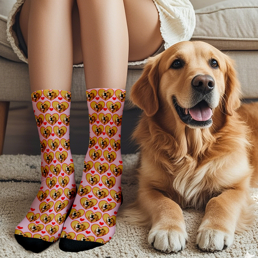 Custom Face Socks Multi-face Breathable Add Pictures Colorful Photo Socks I Love You Socks Gift