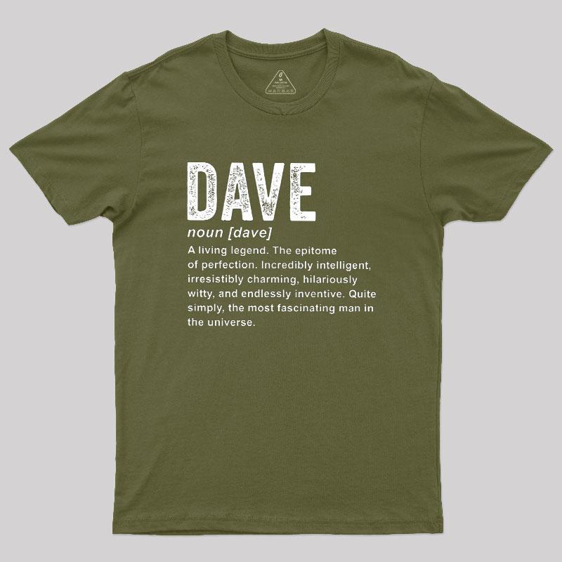 Dave Definition Funny Dave Geek T-Shirt - MyFaceSocks