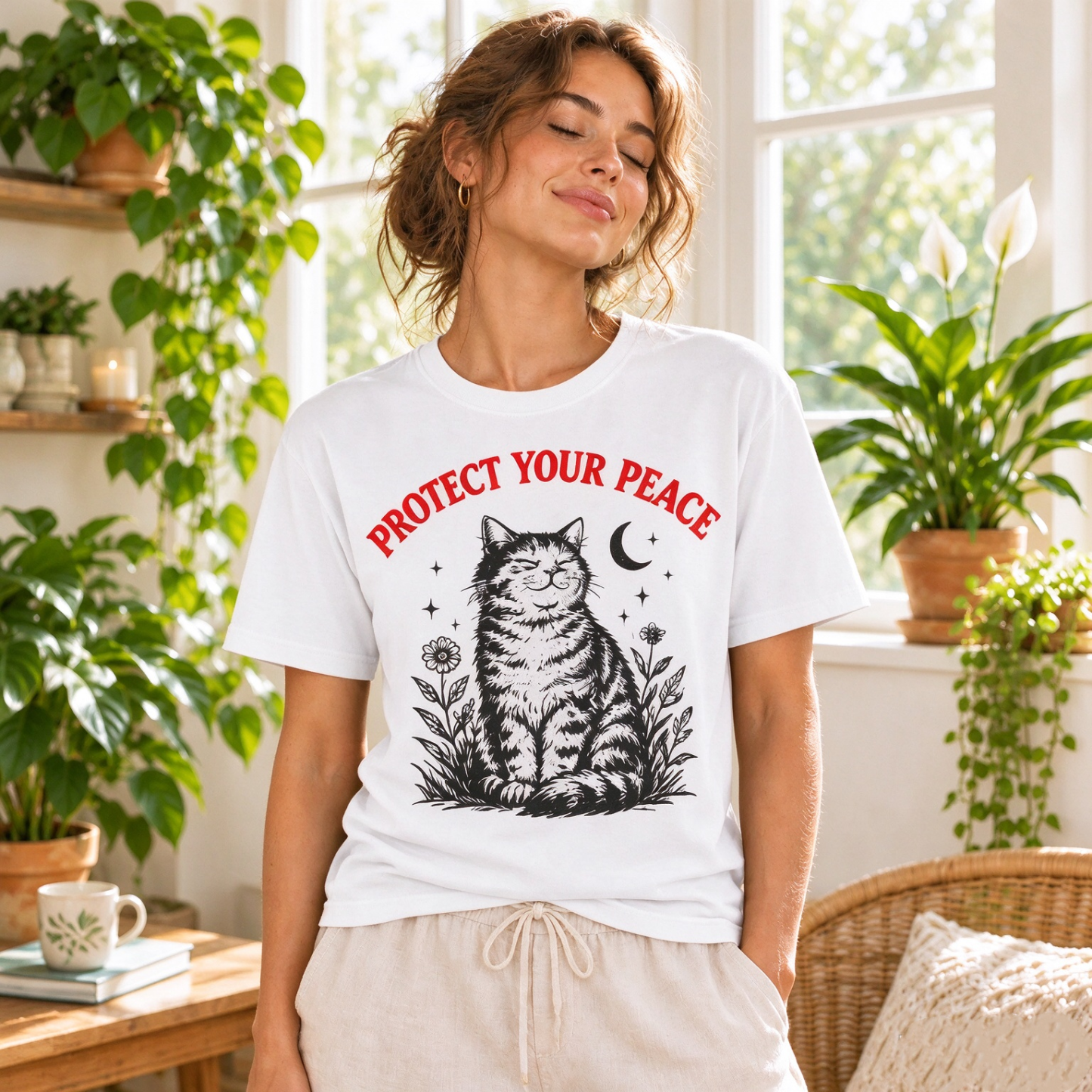 Tabby Cat T-Shirt – Bold Graphic Tee for Cat Lovers, Activists & Supporters, Statement Gift for Holidays - MyFaceSocks