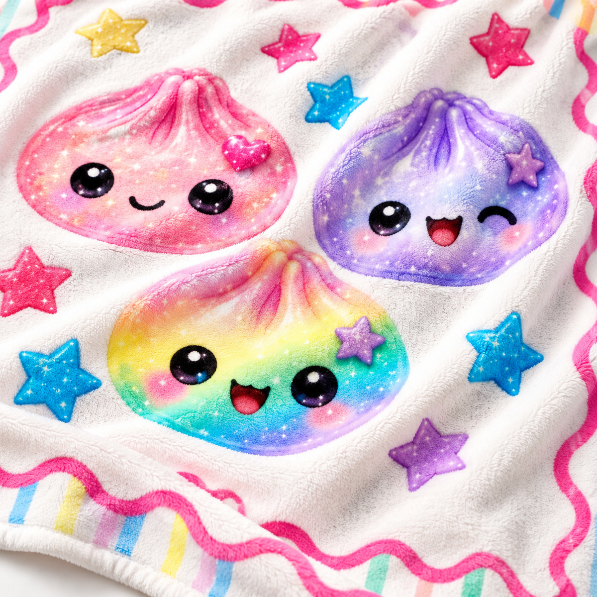 Custom Kawaii Dumpling Squishy Name Gifts for Girls - Personalized Blanket Birthday & Holiday Gift with Name - MyFaceSocks