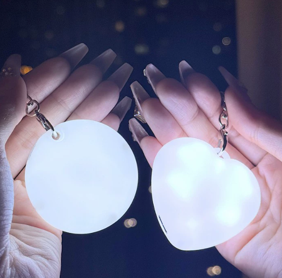 Cute Cat Paw Light Keychain Rechargeable Mini Bag Charm with Double Chain White Cat Paw Design - MyFaceSocks
