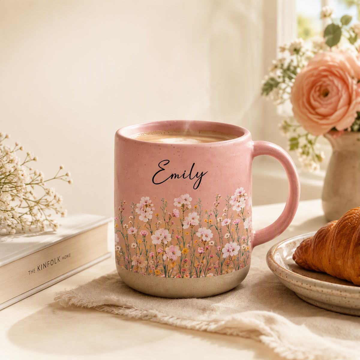Birth Month Flower Personalized Mug – Custom Ceramic Coffee Cup, Monthly Birth Flower Gift for Her, Mom, Wife & Friends - MyFaceSocks