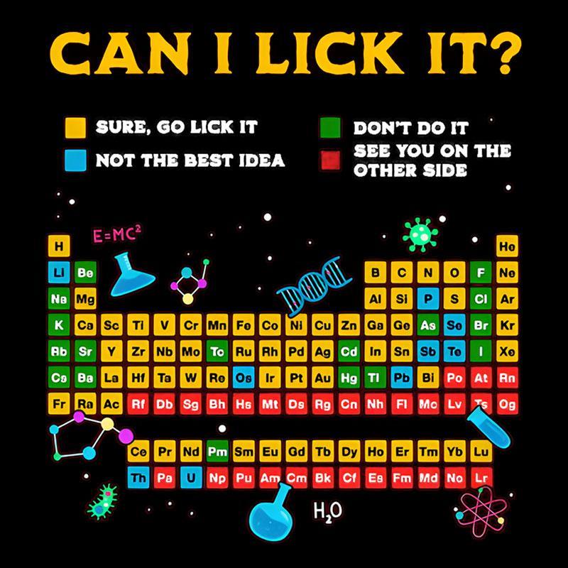 Can I Lick It Periodic Table Geek T-Shirt - MyFaceSocks