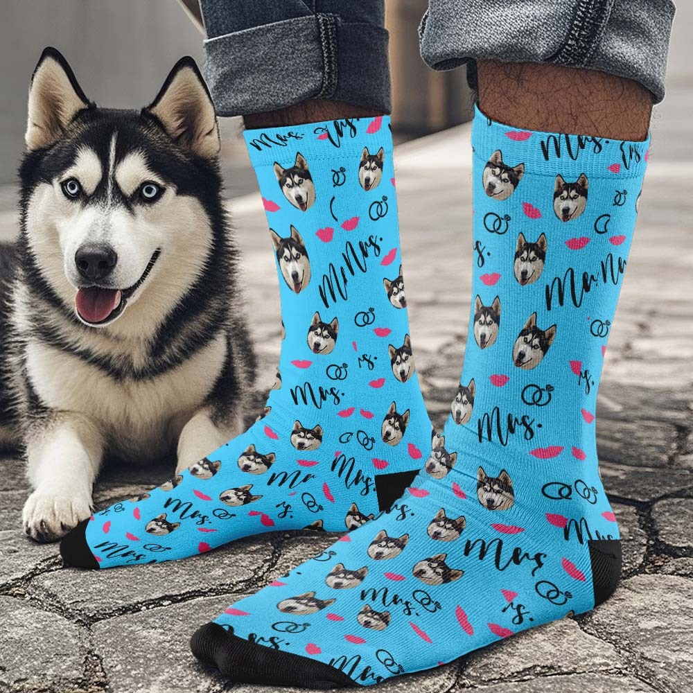 Custom Face Socks Mrs Cute Socks Personalized Photo Custom Design Best Gift Idea