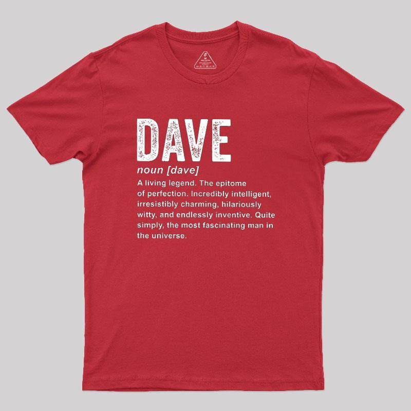 Dave Definition Funny Dave Geek T-Shirt - MyFaceSocks