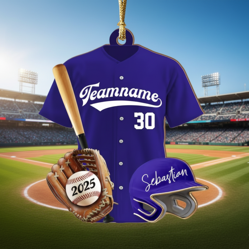Personalized Baseball Player  Ornament, Sport Ornament, Baseball Fan Gift, Baseball Team Gift, Team Gift