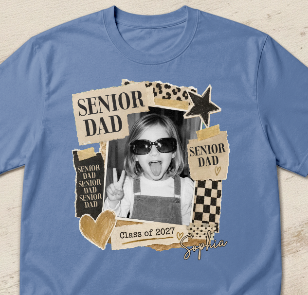 Personalized Senior Mom Graduation T-Shirt Gift for 2027 Class - Custom Photo Tee for Mother's Day or Graduation Party - MyFaceSocks