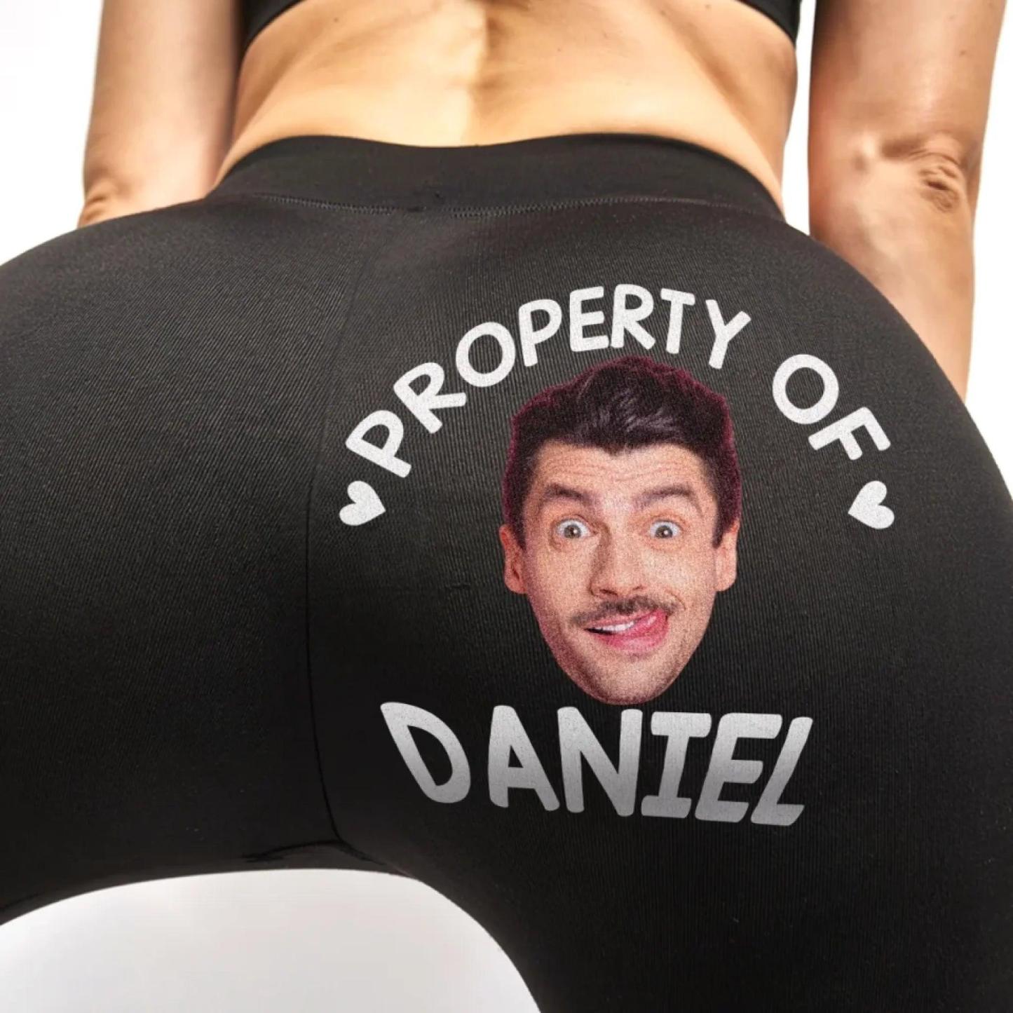 Custom Property Of Me Leggings - Personalized Photo & Name Gift for Her, Birthday or Anniversary - MyFaceSocks