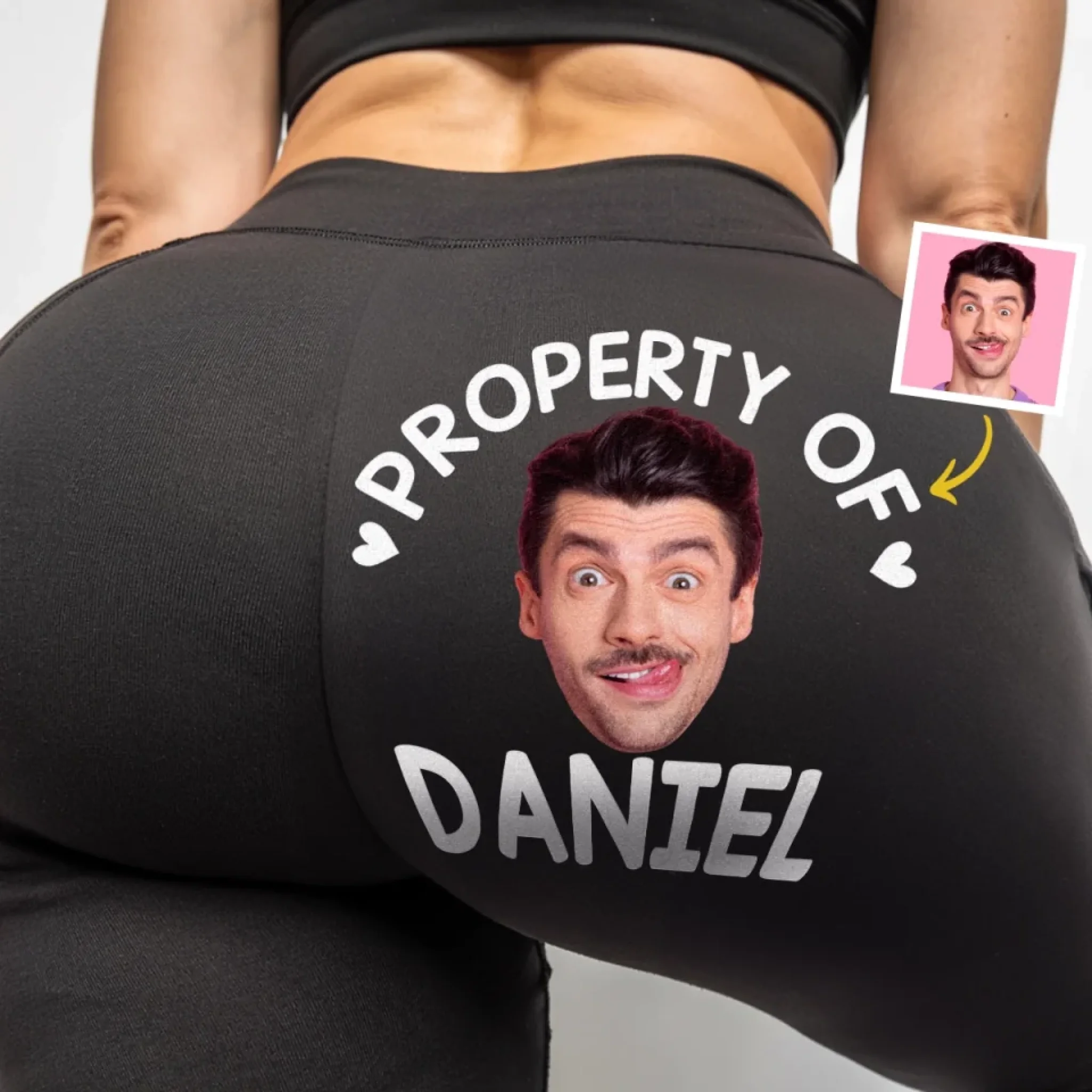Custom Property Of Me Leggings - Personalized Photo & Name Gift for Her, Birthday or Anniversary