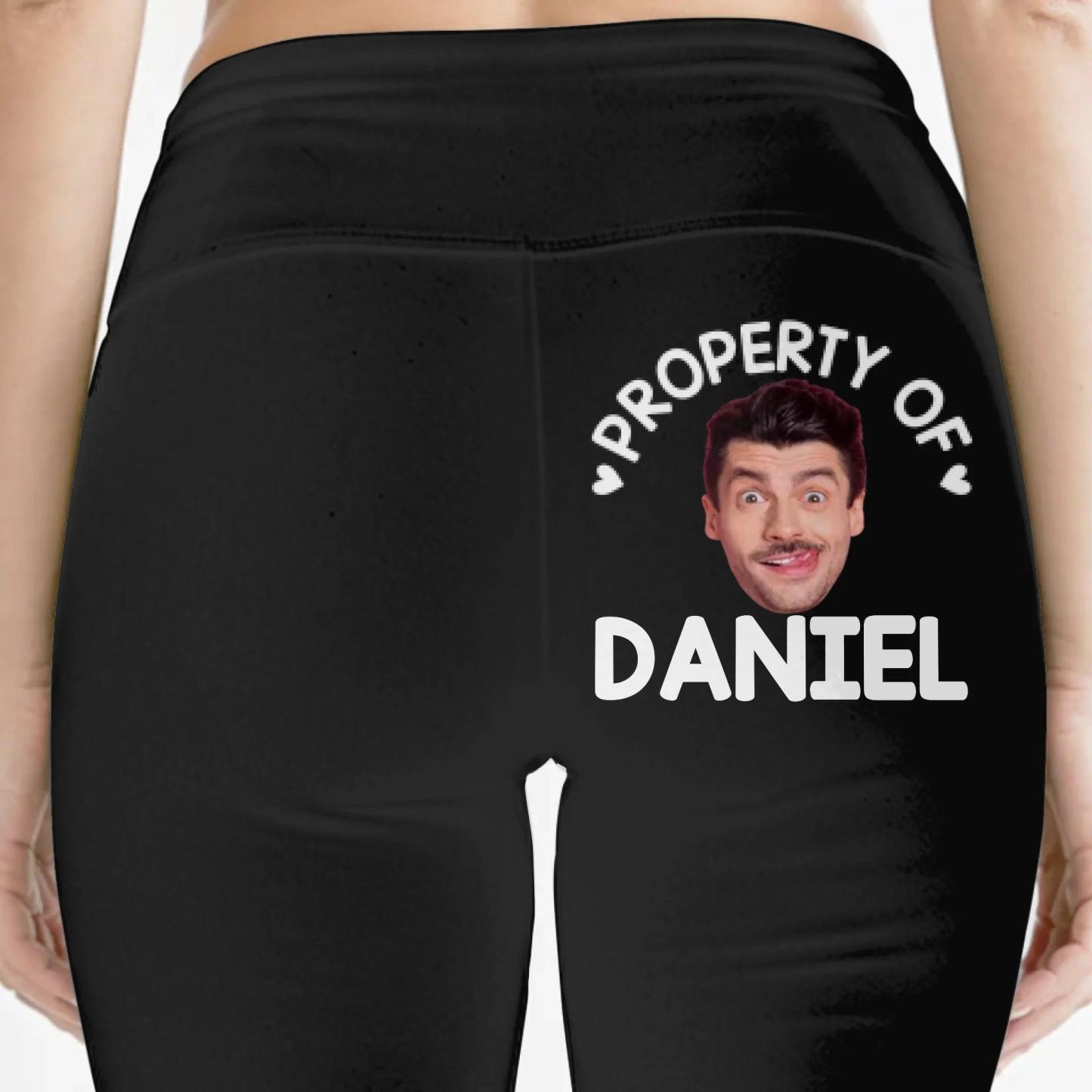 Custom Property Of Me Leggings - Personalized Photo & Name Gift for Her, Birthday or Anniversary - MyFaceSocks