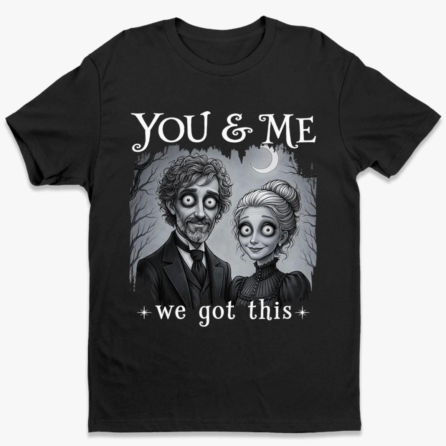Custom Photo T-shirt Personalized Halloween Anniversary Wedding Gifts For Husband And Wife, Him And Her - My Creepy Favorite Partner Always - MyFaceSocks