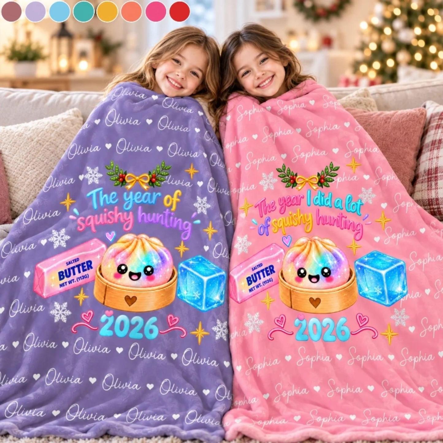 Custom Dumpling Squishy Hunting Gifts For Kids - Personalized Blanket - MyFaceSocks