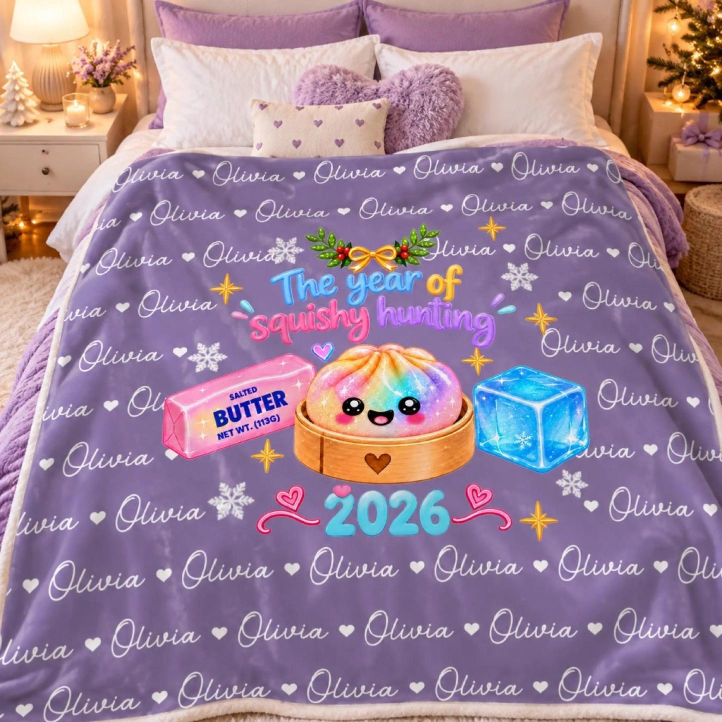 Custom Dumpling Squishy Hunting Gifts For Kids - Personalized Blanket - MyFaceSocks