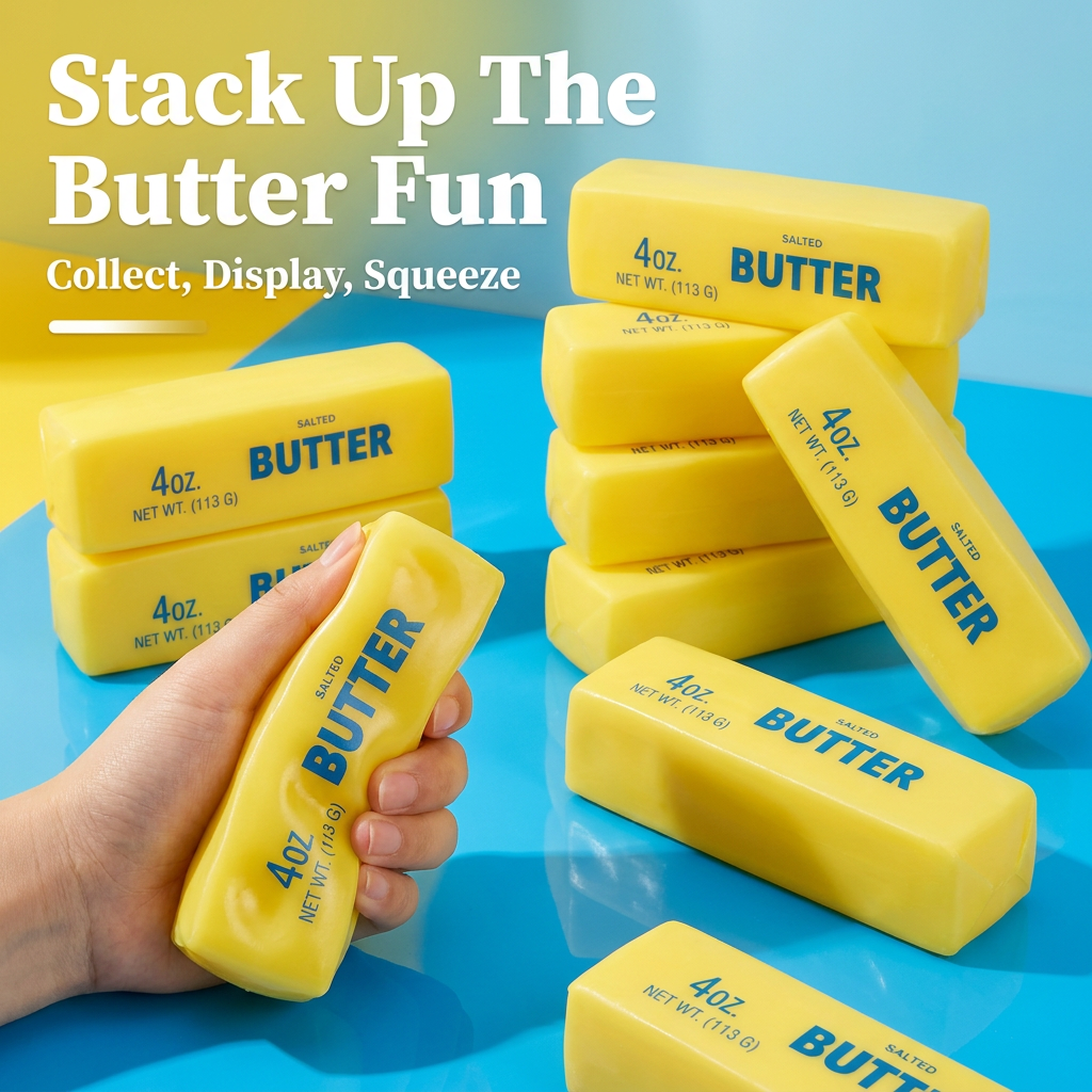 Shapeable butter stick pinchable Vaseline filled decompressed butter stick cheese stick vent artifact feels good in hand - MyFaceSocks