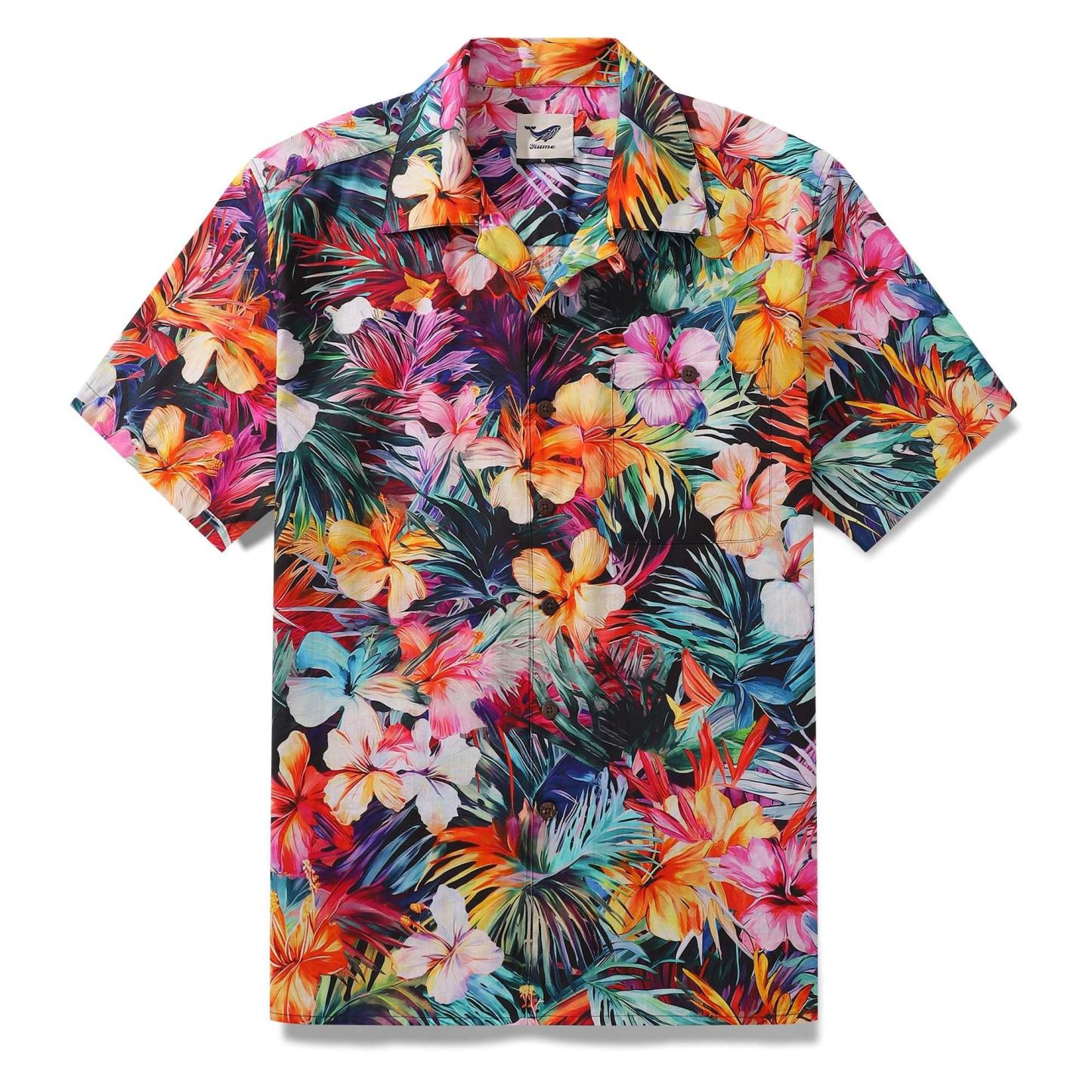 Personalized Tropical Hawaiian Shirt For Men Floral Face Print Shirt Custom Collar Aloha Shirt Summer Gift