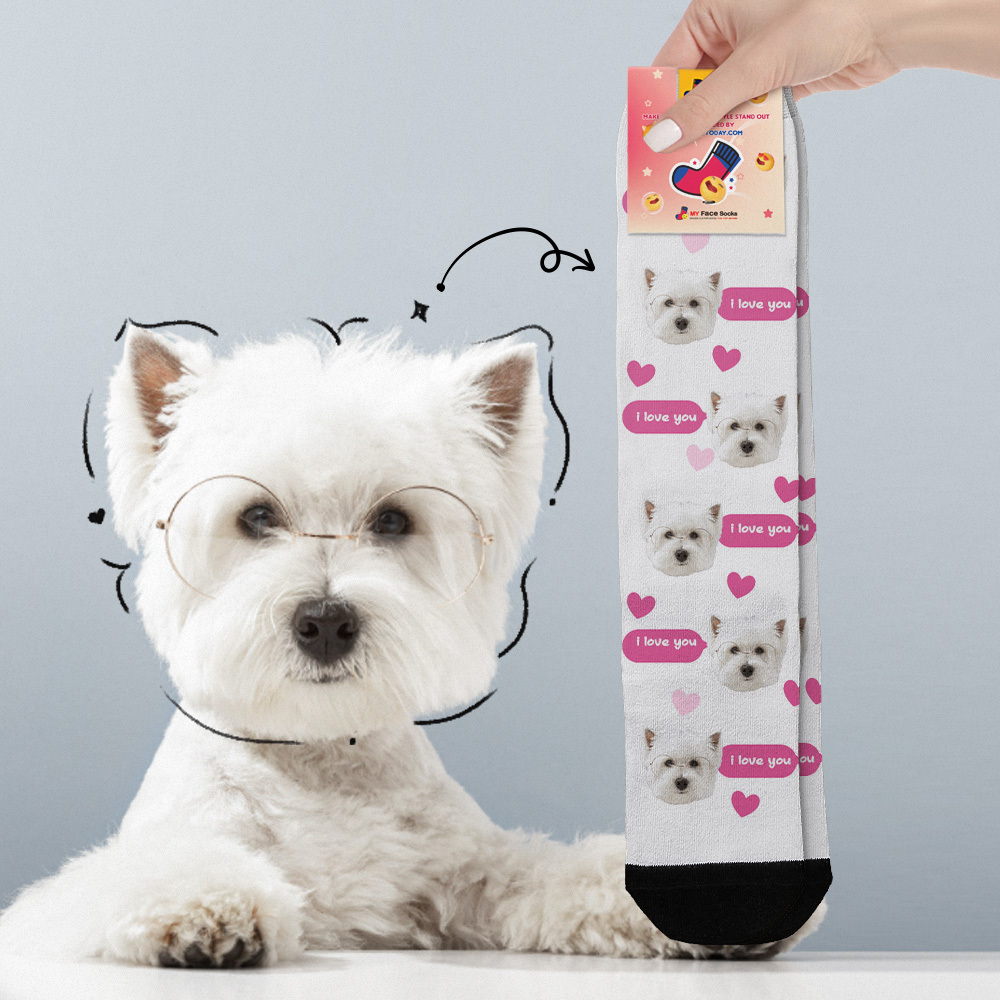 Custom Face Socks Multi-face Breathable Add Pictures Colorful Photo Socks I Love You Socks Gift